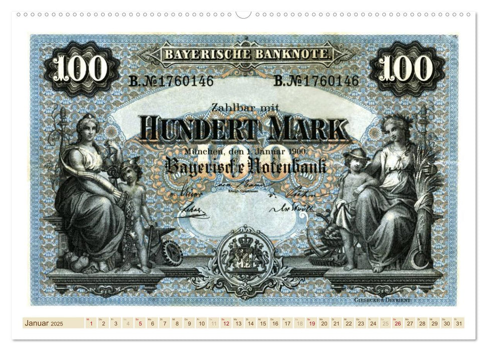 Geldscheine aus der ersten Hälfte des 20. JahrhundertsAltes Geld: Schöne Scheine (CALVENDO Premium Wandkalender 2025)