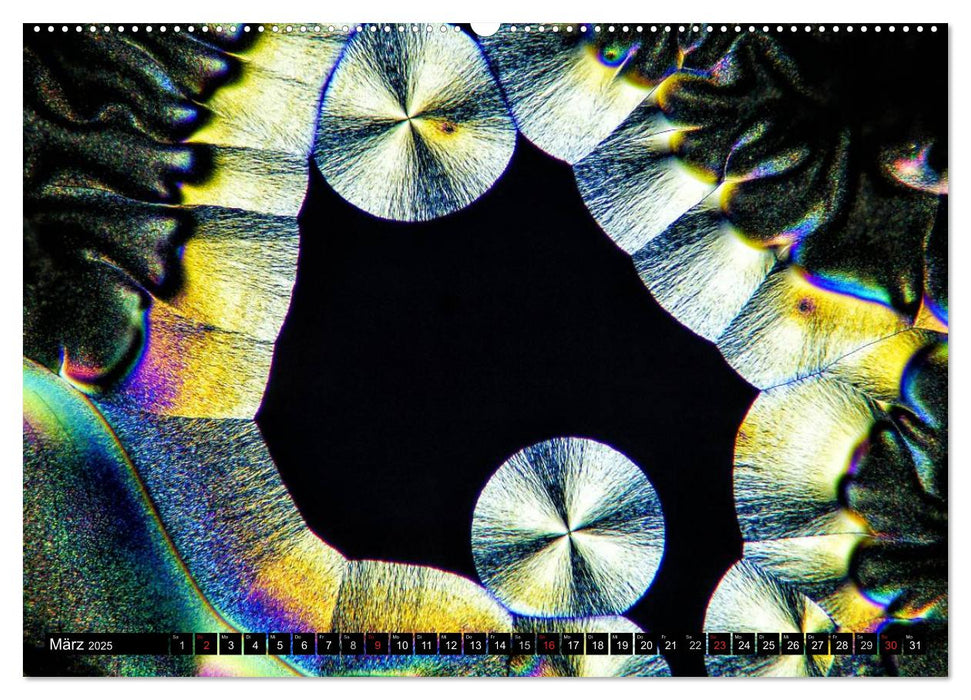 Mikrokristalle in polarisiertem Licht (CALVENDO Premium Wandkalender 2025)