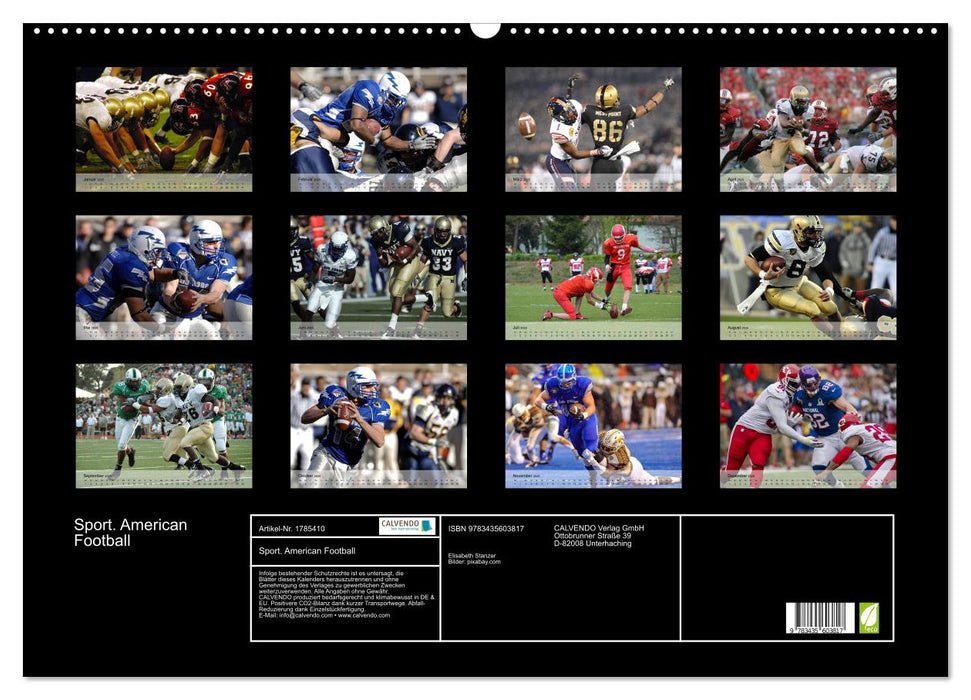 Sport. American Football (CALVENDO Wandkalender 2025)