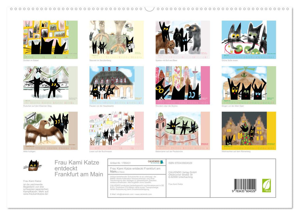 Frau Kami Katze entdeckt Frankfurt am Main (CALVENDO Premium Wandkalender 2025)