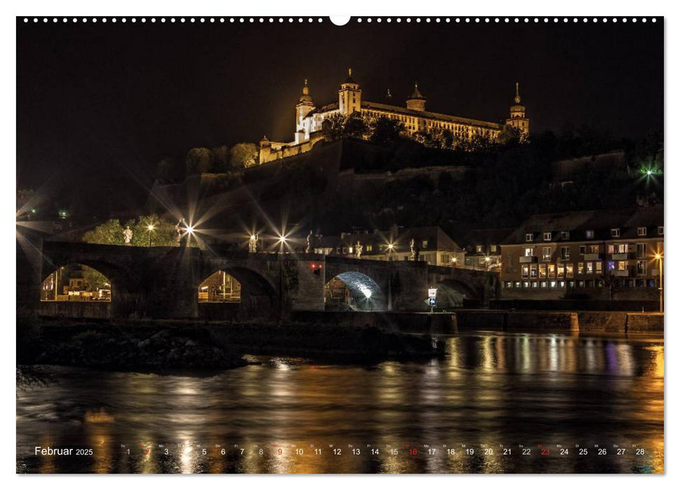 Unterfranken bei Nacht (CALVENDO Premium Wandkalender 2025)