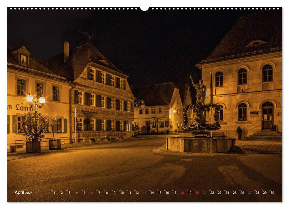 Unterfranken bei Nacht (CALVENDO Premium Wandkalender 2025)