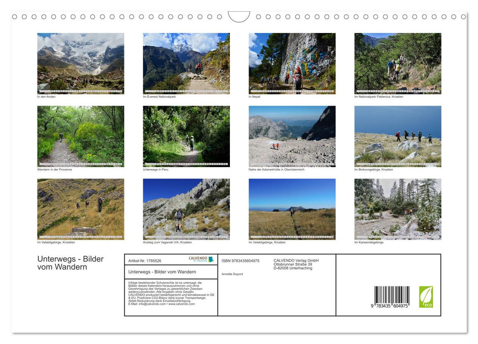 Unterwegs - Bilder vom Wandern (CALVENDO Wandkalender 2025)