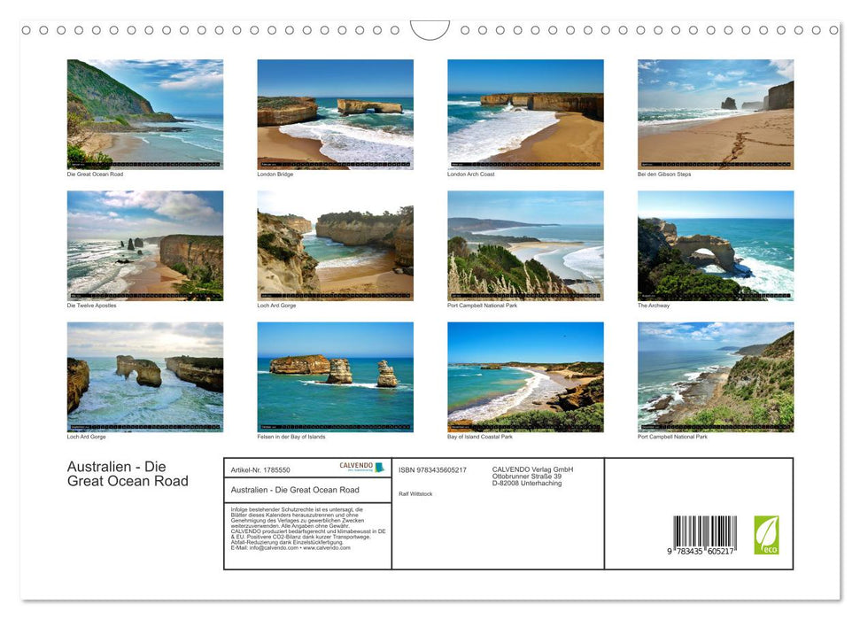 Australien - Die Great Ocean Road (CALVENDO Wandkalender 2025)