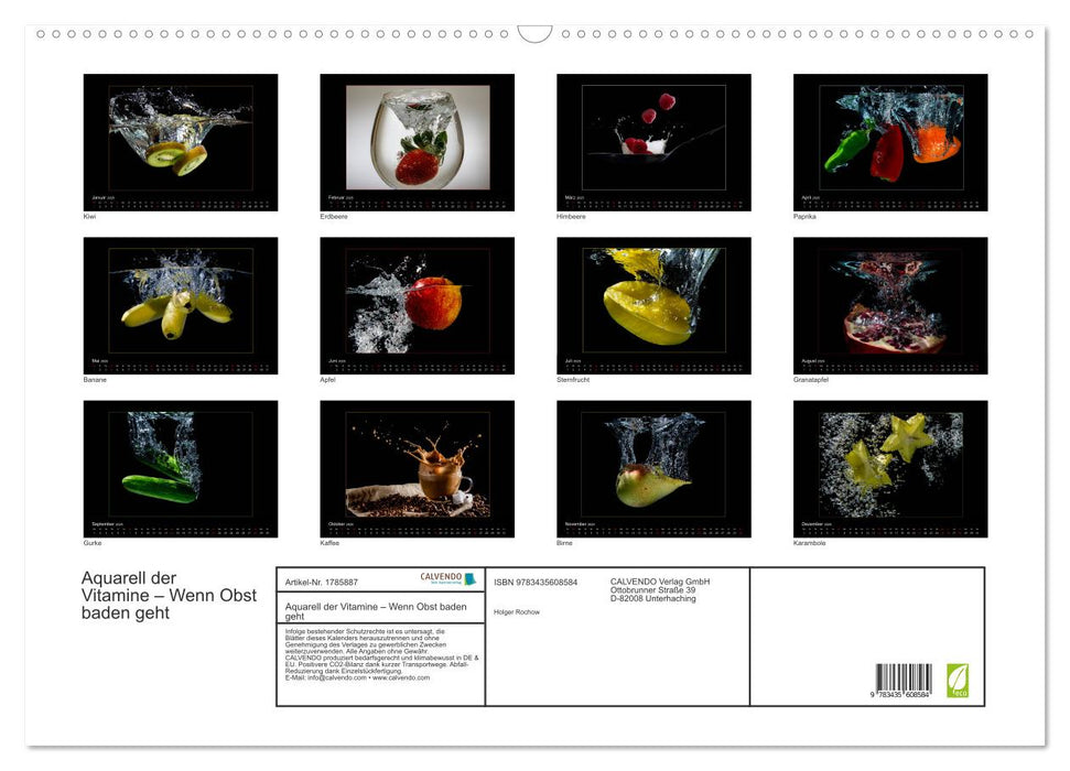 Aquarell der Vitamine – Wenn Obst baden geht (CALVENDO Wandkalender 2025)