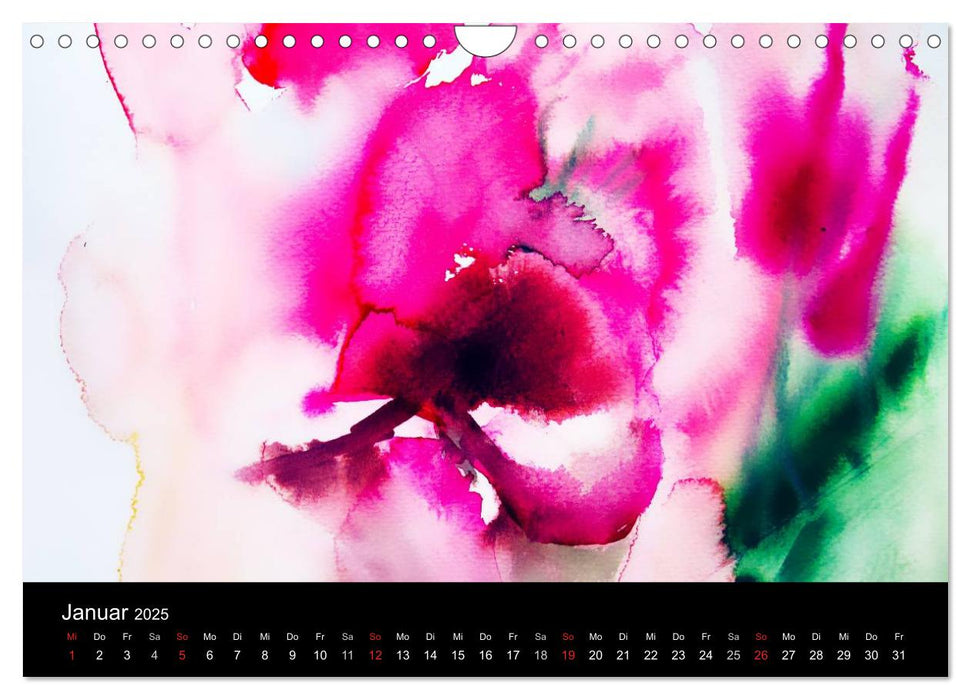 Neue Blumenaquarelle (CALVENDO Wandkalender 2025)