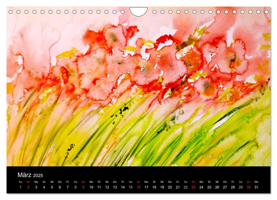 Neue Blumenaquarelle (CALVENDO Wandkalender 2025)