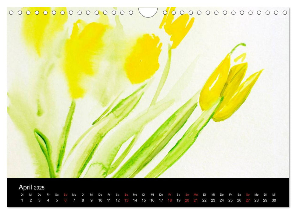 Neue Blumenaquarelle (CALVENDO Wandkalender 2025)