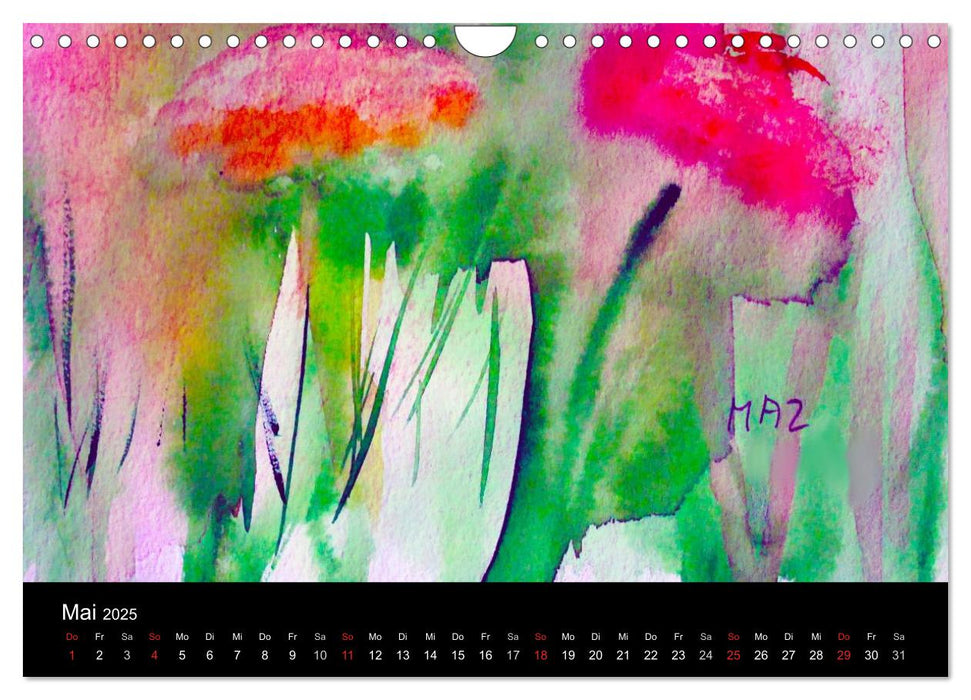 Neue Blumenaquarelle (CALVENDO Wandkalender 2025)