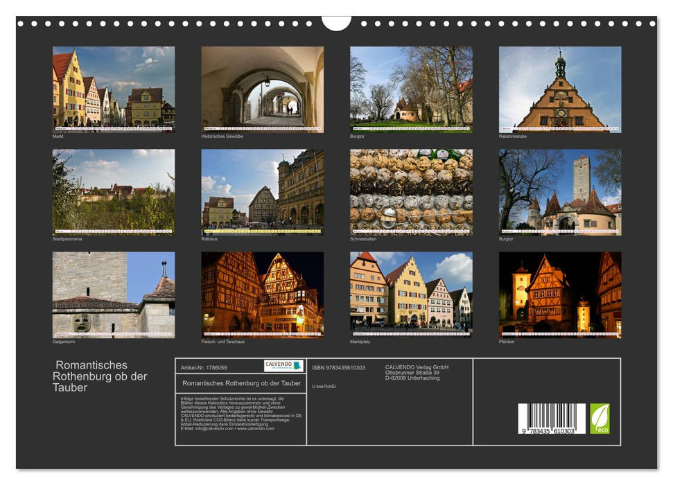 Romantisches Rothenburg ob der Tauber (CALVENDO Wandkalender 2025)