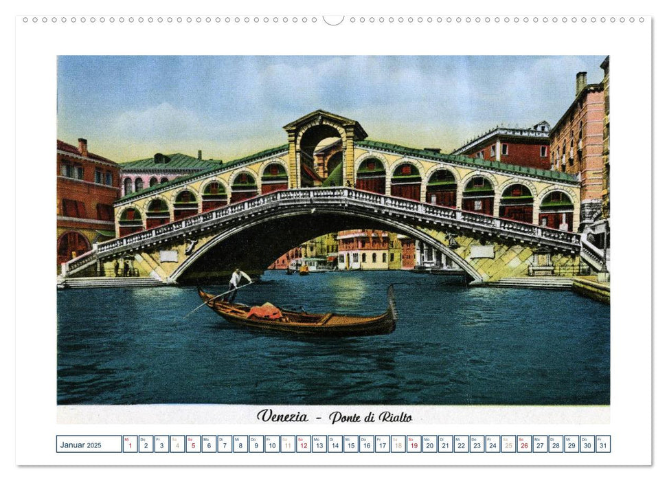 Erinnerungen an das alte Venedig: Historische Stiche von der Lagunenstadt (CALVENDO Wandkalender 2025)