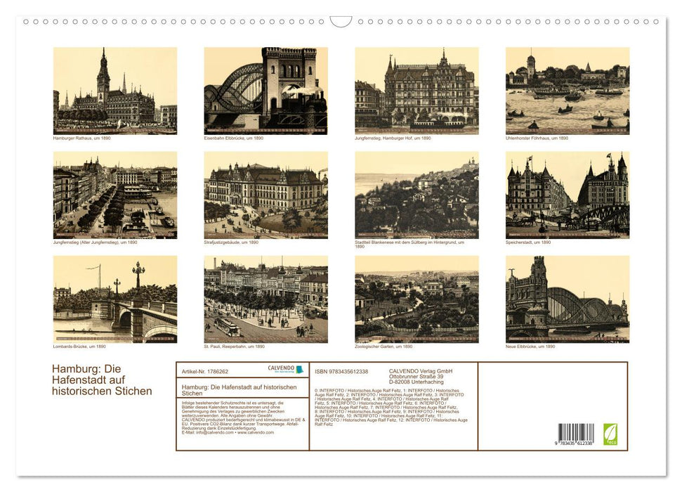 Hamburg: Die Hafenstadt auf historischen Stichen (CALVENDO Wandkalender 2025)