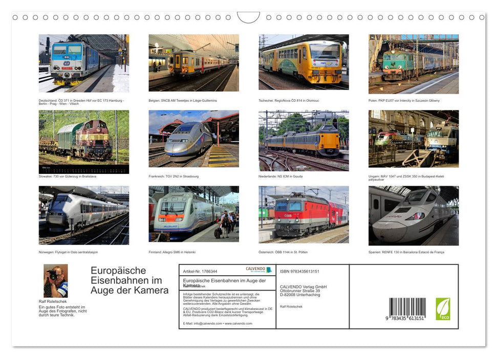 Europäische Eisenbahnen im Auge der Kamera (CALVENDO Wandkalender 2025)