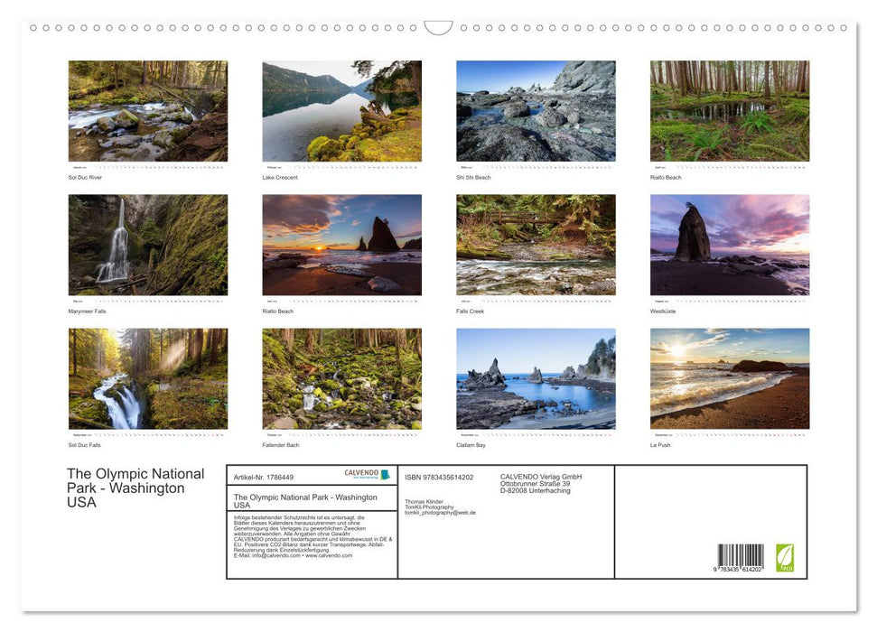 The Olympic National Park - Washington USA (CALVENDO Wandkalender 2025)