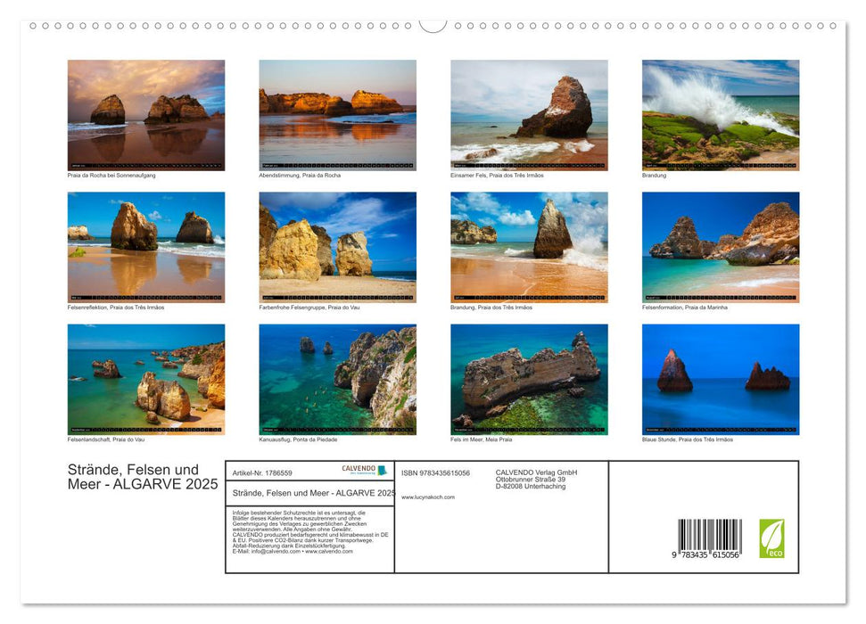 Strände, Felsen und Meer - ALGARVE 2025 (CALVENDO Premium Wandkalender 2025)