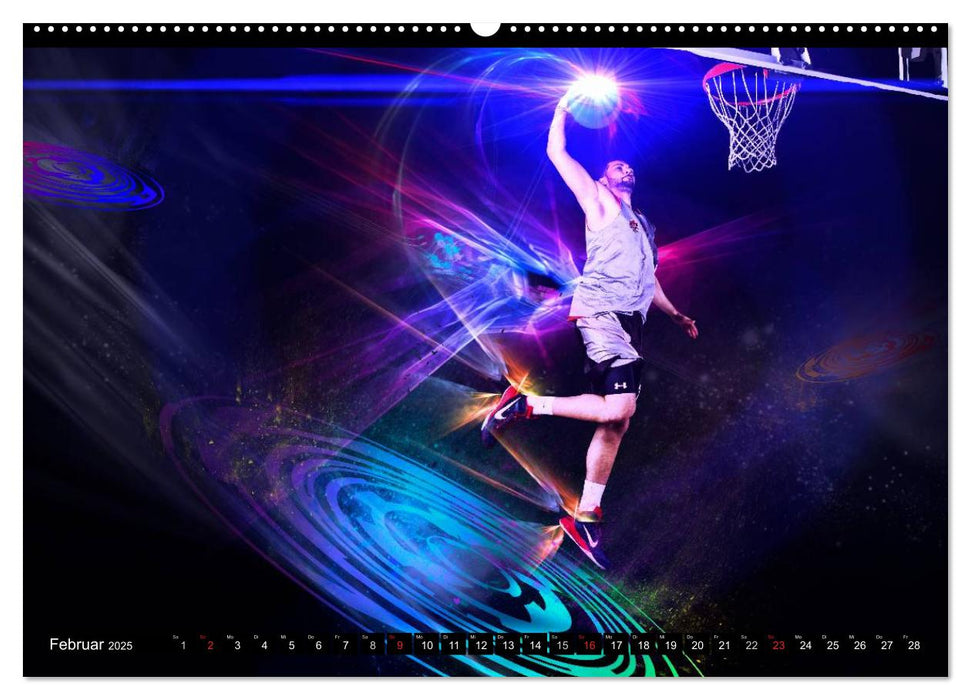 Basketball Fantasiewelten (CALVENDO Premium Wandkalender 2025)