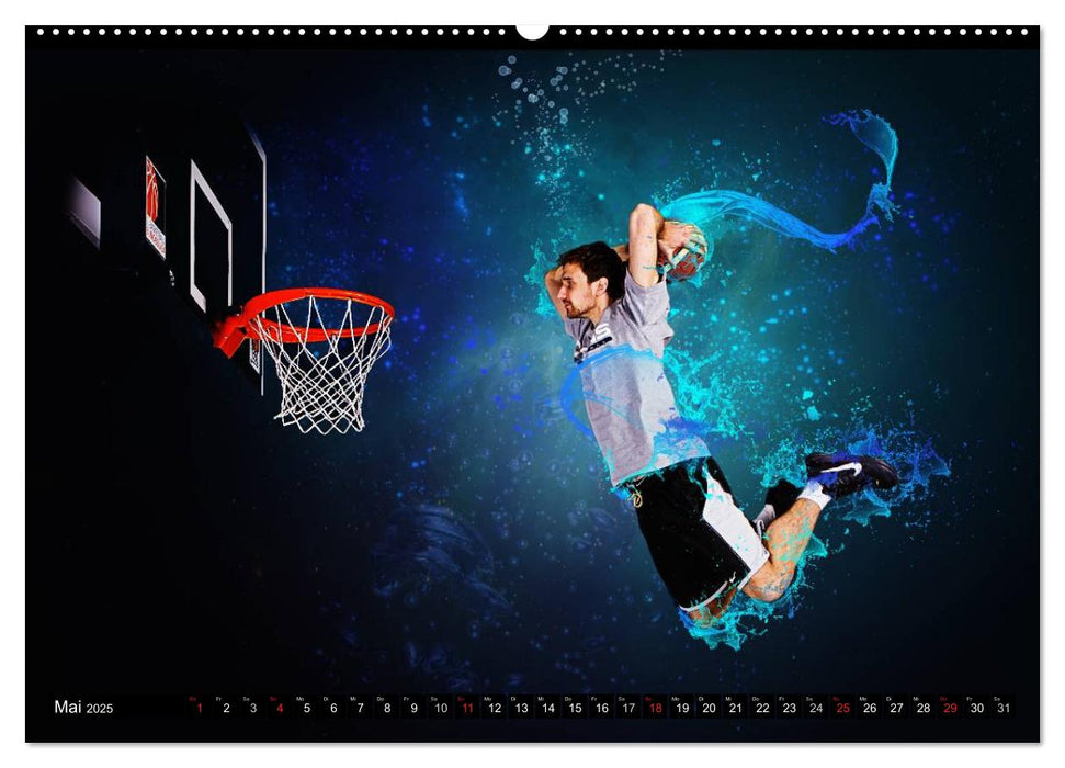 Basketball Fantasiewelten (CALVENDO Premium Wandkalender 2025)