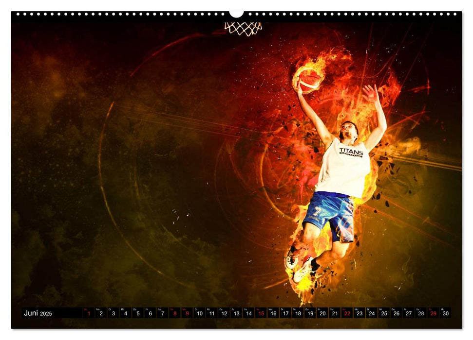 Basketball Fantasiewelten (CALVENDO Premium Wandkalender 2025)