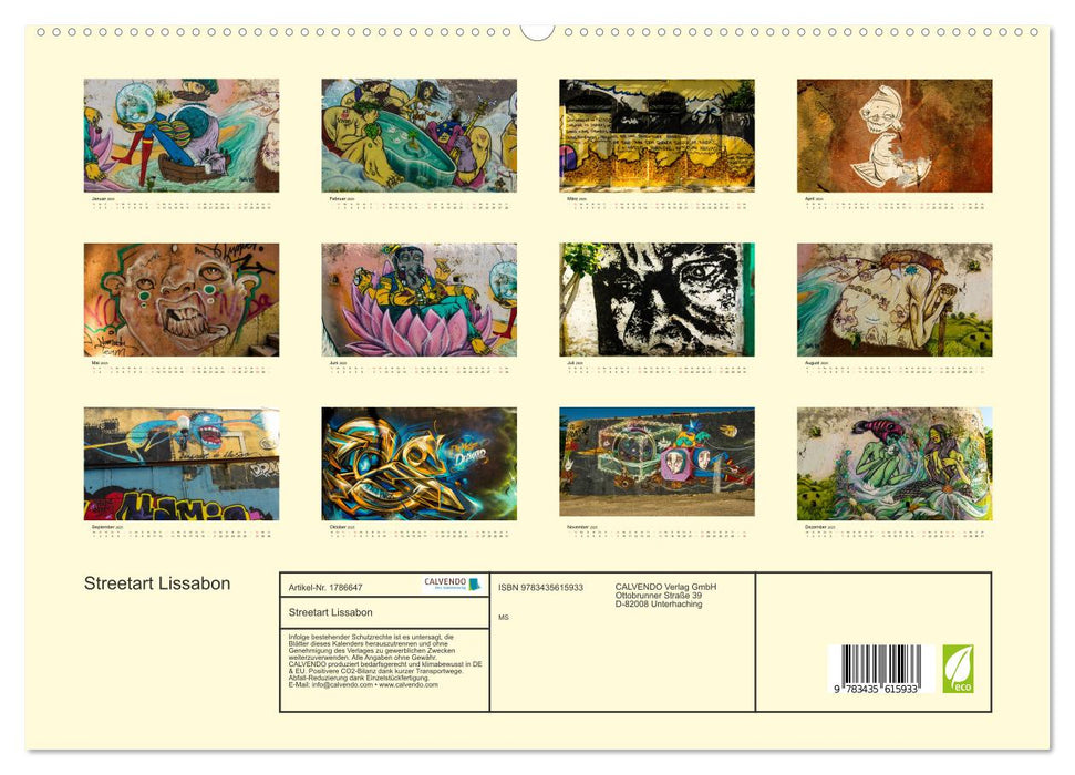 Streetart Lissabon (CALVENDO Premium Wandkalender 2025)