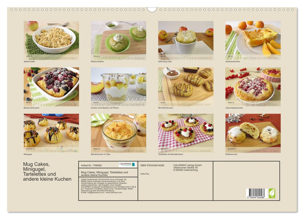 Mug Cakes, Minigugel, Tartelettes und andere kleine Kuchen (CALVENDO Wandkalender 2025)