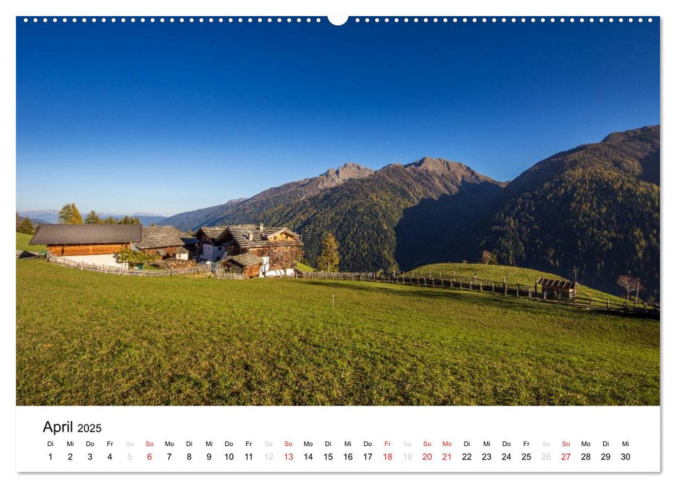 Bergbauernhöfe im Ultental (CALVENDO Premium Wandkalender 2025)