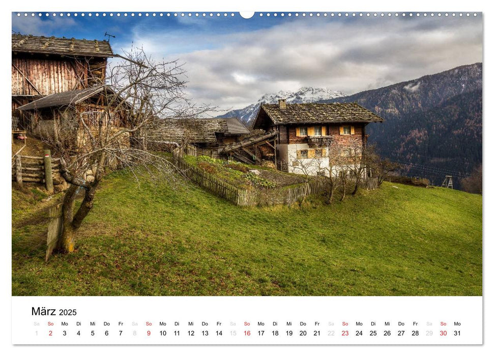 Bergbauernhöfe im Ultental (CALVENDO Wandkalender 2025)