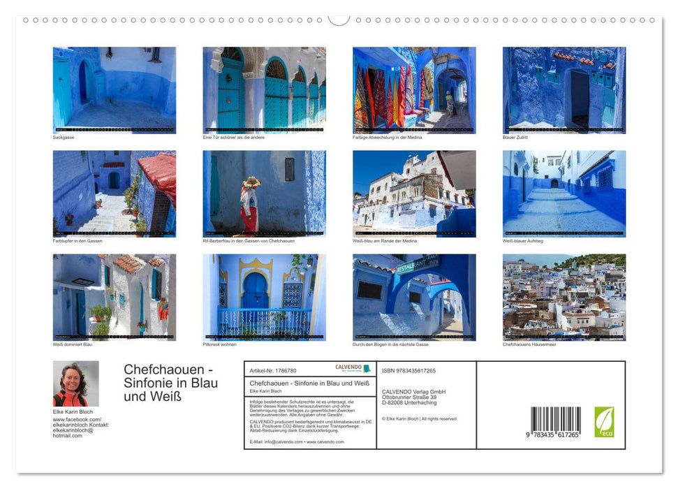 Chefchaouen - Sinfonie in Blau und Weiß (CALVENDO Premium Wandkalender 2025)