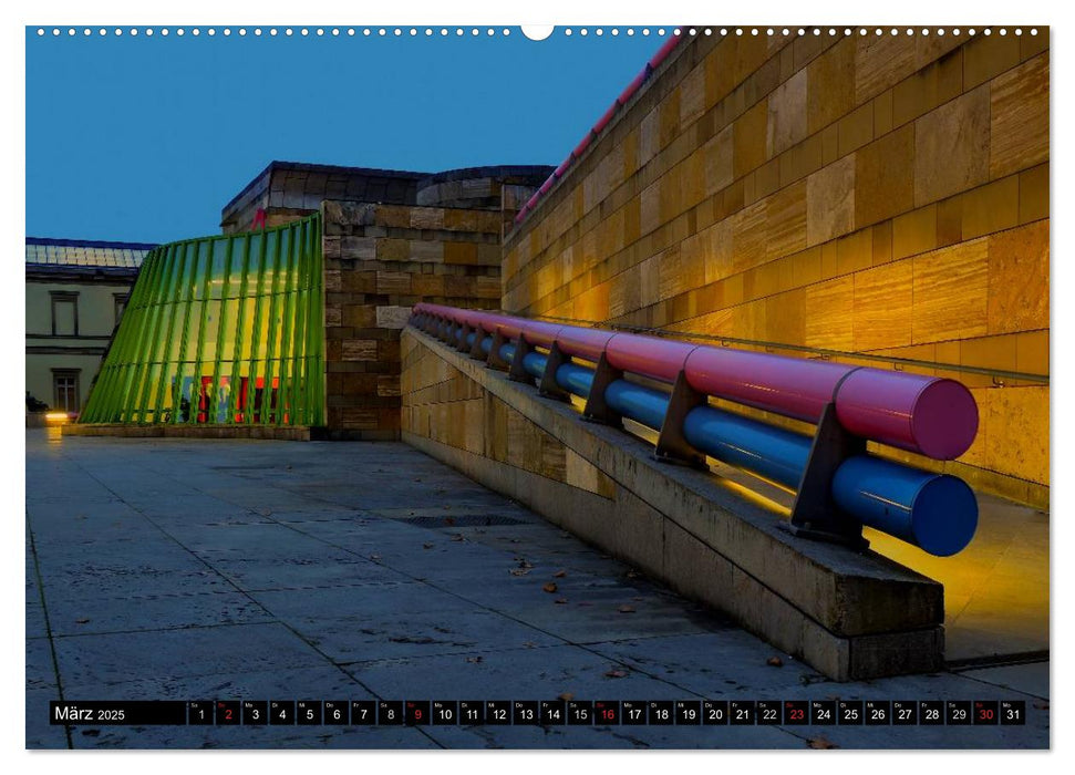 Stuttgart - Blue City Lights (CALVENDO Premium Wandkalender 2025)