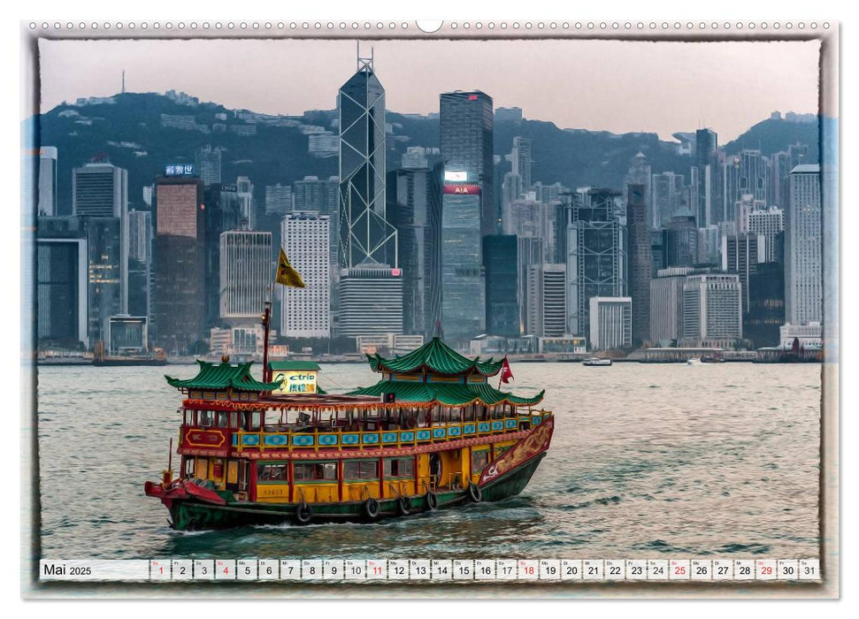 Hongkong, die pulsierende Metropole (CALVENDO Premium Wandkalender 2025)