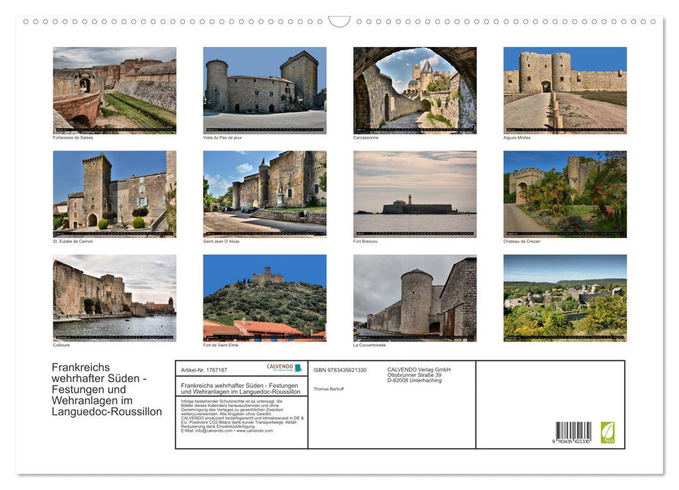 Frankreichs wehrhafter Süden - Festungen und Wehranlagen im Languedoc-Roussillon (CALVENDO Wandkalender 2025)
