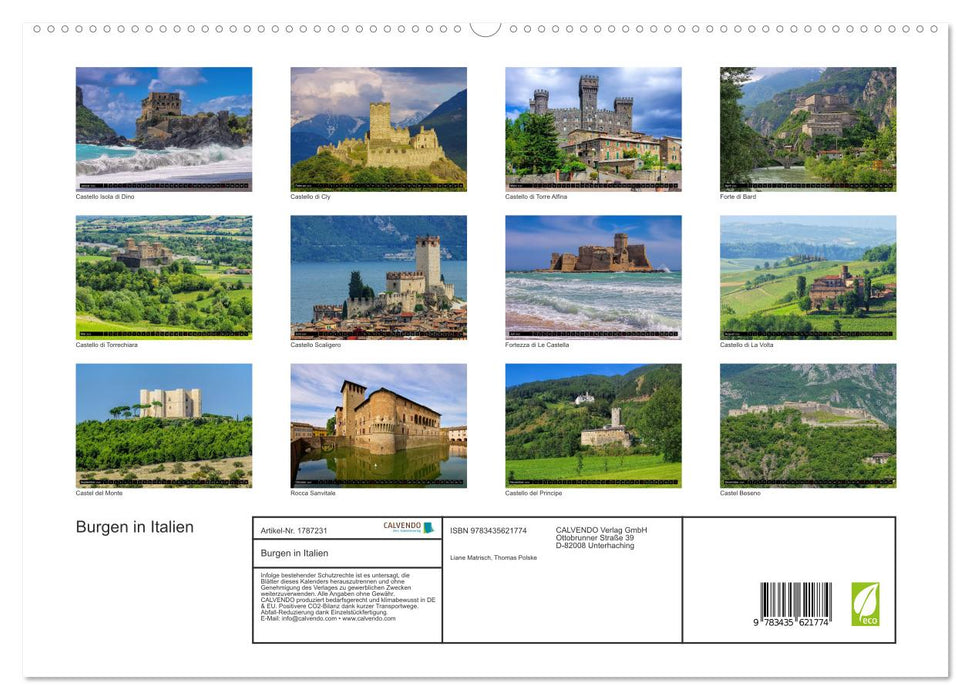 Burgen in Italien (CALVENDO Premium Wandkalender 2025)