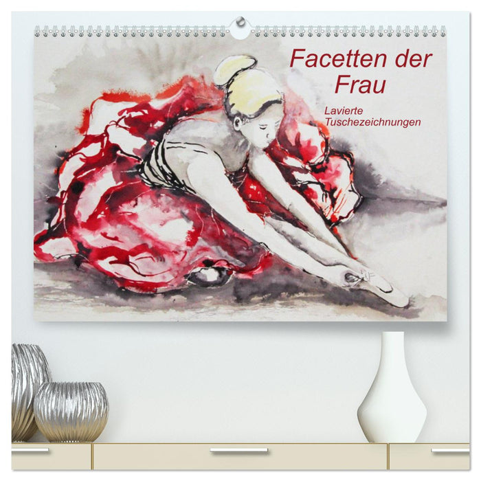 Facetten der Frau - Lavierte Tuschezeichnungen (CALVENDO Premium Wandkalender 2025)