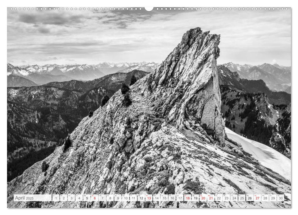 Bergpixels Schwarz-Weiße Gebirgsträume (CALVENDO Wandkalender 2025)