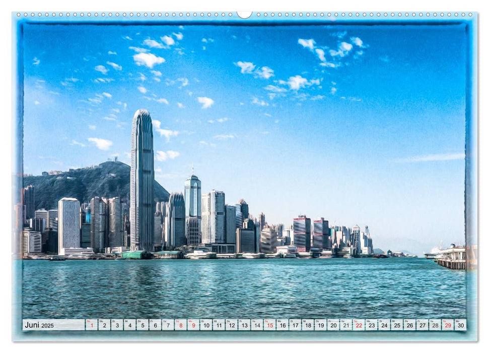 Hongkong, die pulsierende Metropole (CALVENDO Wandkalender 2025)