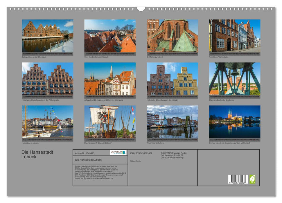 Die Hansestadt Lübeck (CALVENDO Wandkalender 2025)