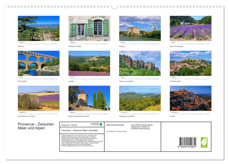 Provence - Zwischen Meer und Alpen (CALVENDO Premium Wandkalender 2025)