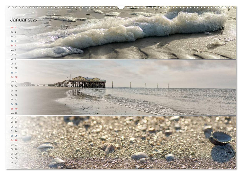 Küstenstreifen an der Nordsee (CALVENDO Wandkalender 2025)