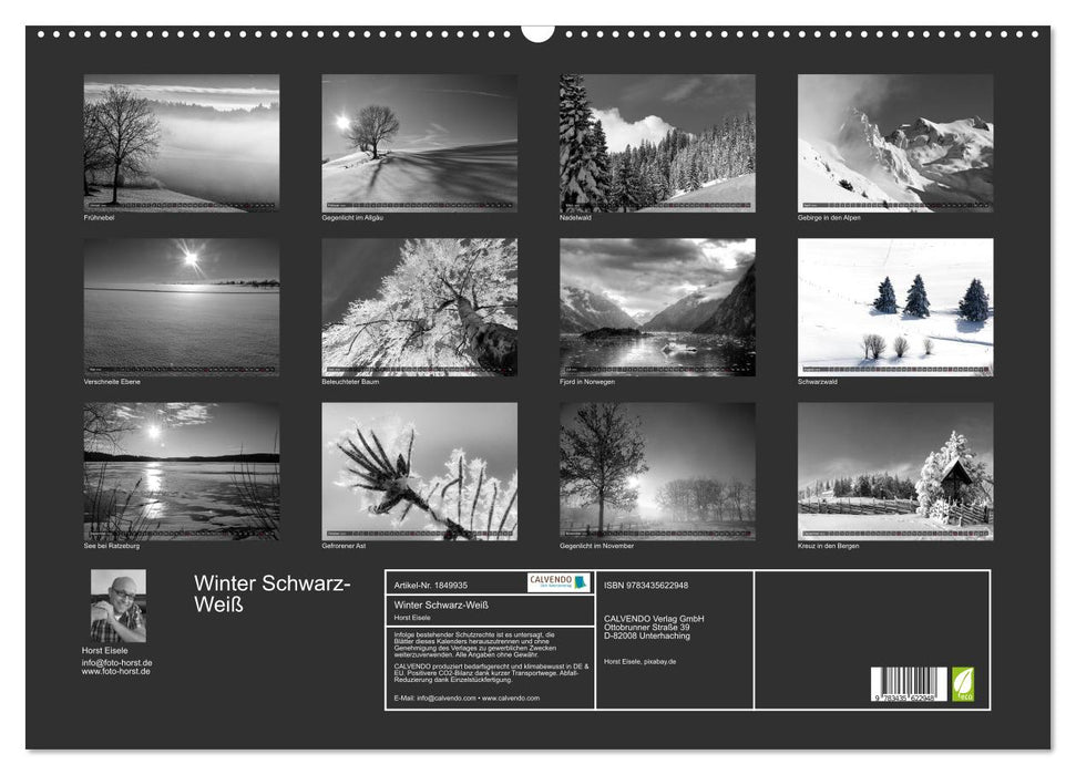 Winter Schwarz-Weiß (CALVENDO Wandkalender 2025)