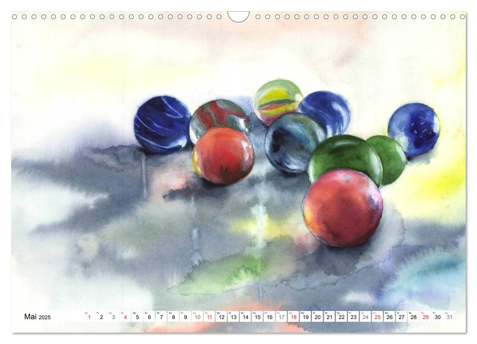 Stillleben Aquarelle (CALVENDO Wandkalender 2025)