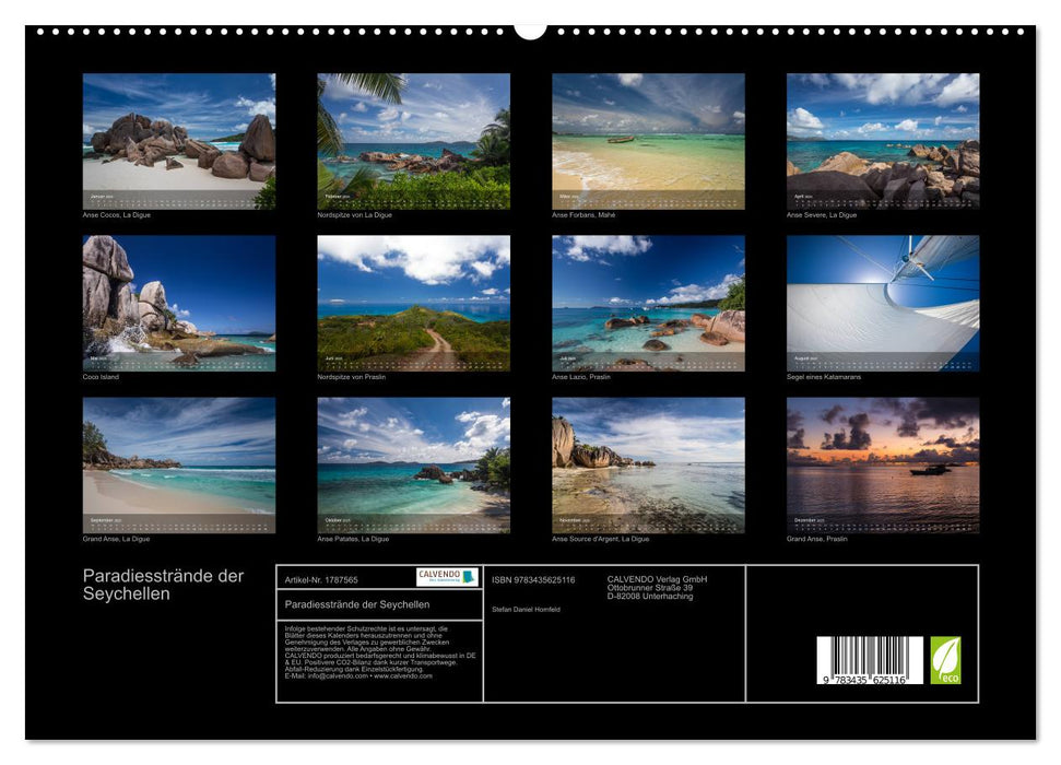 Paradiesstrände der Seychellen (CALVENDO Premium Wandkalender 2025)