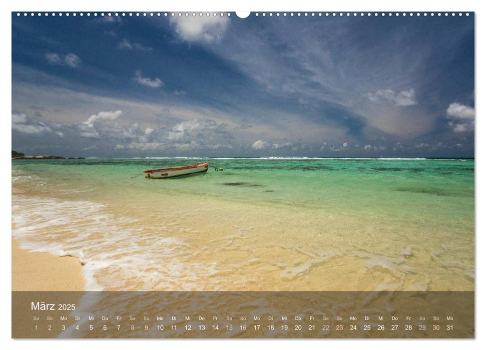 Paradiesstrände der Seychellen (CALVENDO Premium Wandkalender 2025)