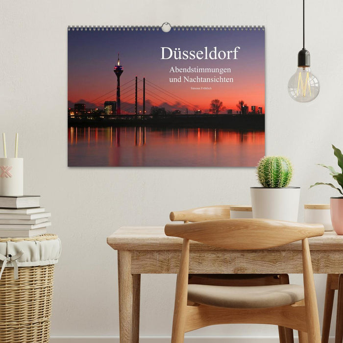 Düsseldorf Abendstimmungen und Nachtansichten (CALVENDO Wandkalender 2025)