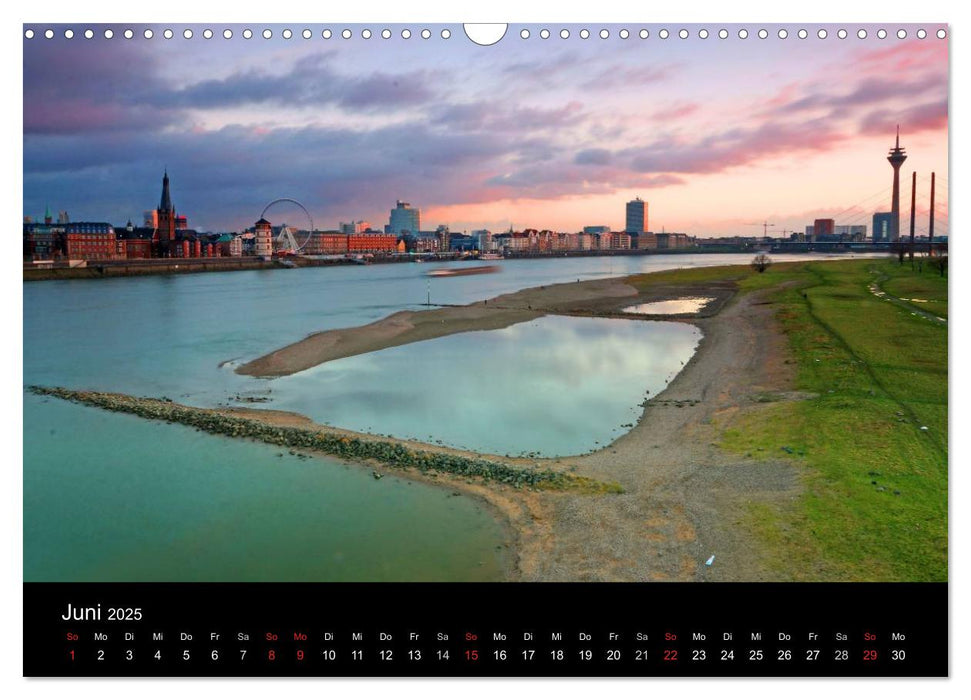 Düsseldorf Abendstimmungen und Nachtansichten (CALVENDO Wandkalender 2025)