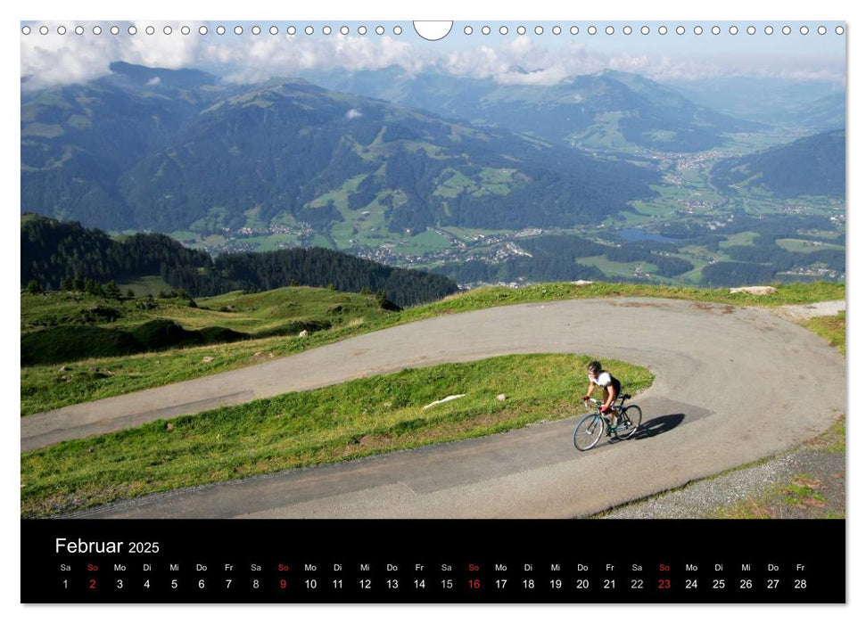 Alpenpässe auf dem Rennrad "Himmlische Serpentinen" (CALVENDO Wandkalender 2025)