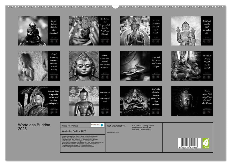 Worte des Buddha 2025 (CALVENDO Premium Wandkalender 2025)