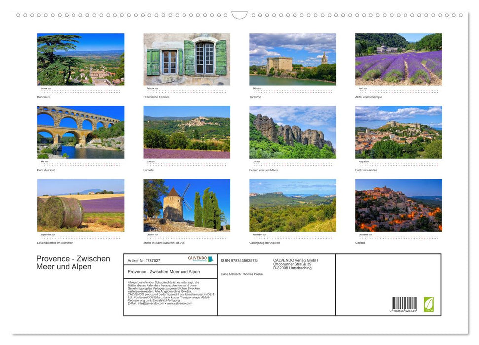 Provence - Zwischen Meer und Alpen (CALVENDO Wandkalender 2025)