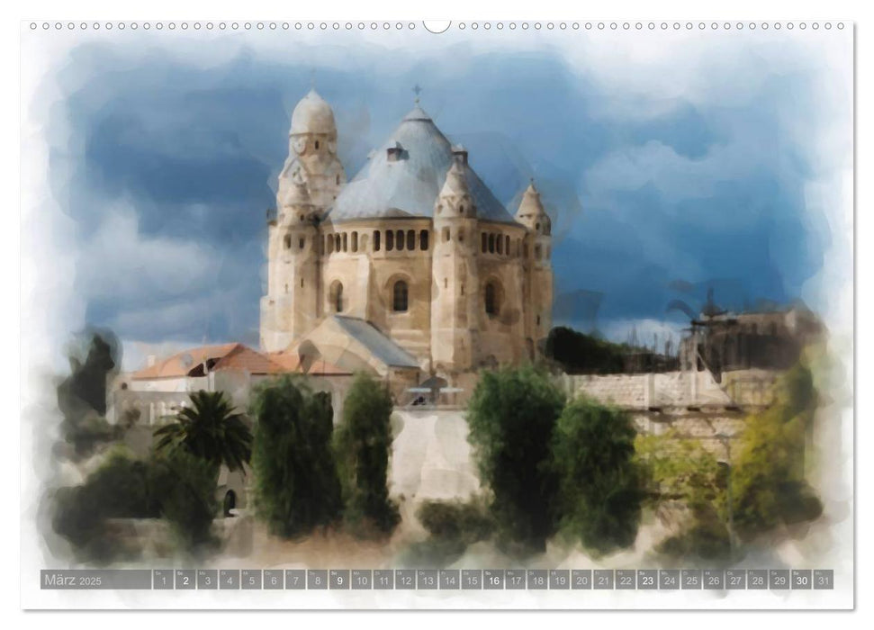 Jerusalem à la aquarell (CALVENDO Premium Wandkalender 2025)