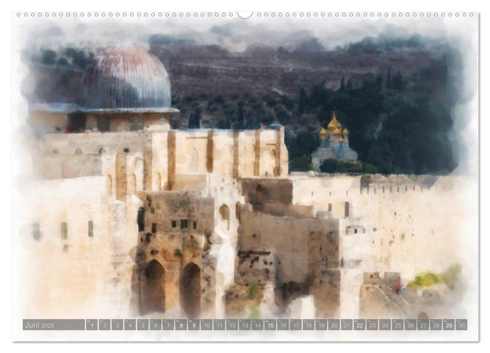 Jerusalem à la aquarell (CALVENDO Premium Wandkalender 2025)