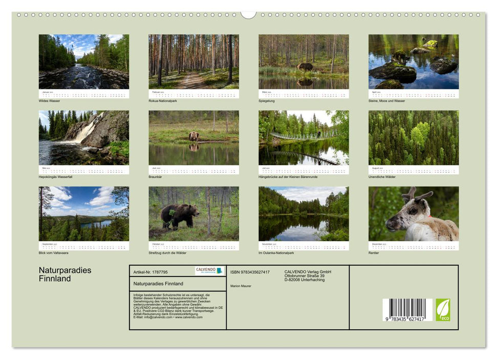 Naturparadies Finnland (CALVENDO Premium Wandkalender 2025)