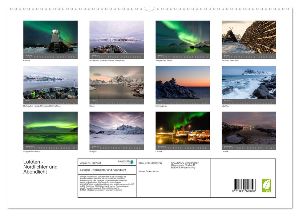 Lofoten - Nordlichter und Abendlicht (CALVENDO Premium Wandkalender 2025)